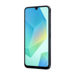 Samsung Galaxy A16 de color negro, pantalla de 6.7 pulgadas, 4GB de RAM, 128GB de almacenamiento, batería de 5000 mAh, dual SIM y USB Tipo C. SKU: SM-A165FZKBEEB