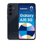 Samsung Galaxy A35 5G con pantalla de 6.6 pulgadas, ranura híbrida Dual SIM, USB Tipo C, 6 GB de RAM, 128 GB de almacenamiento y batería de 5000 mAh. SKU: SM-A356BZKBEEE