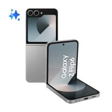 Samsung Galaxy Z Flip6 con pantalla de 17 cm (6.7 pulgadas), SIM doble, Android 14, conectividad 5G, USB Tipo C, 12 GB de RAM, 256 GB de almacenamiento y batería de 4000 mAh en color plata, SKU: SM-F741BZSGEUE