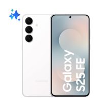 Samsung Galaxy S25 FE 5G en color blanco con pantalla de 6.7 pulgadas, Dual SIM, USB Tipo C, 8 GB de RAM, 128 GB de almacenamiento y batería de 4900 mAh. SKU SM-S731BZWDEUE