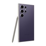 Samsung Galaxy S24 Ultra smartphone con pantalla de 6.8 pulgadas, doble SIM, conectividad 5G, puerto USB Tipo C, 12GB de RAM, 512GB de almacenamiento y batería de 5000 mAh en color titanio y violeta. SKU SM-S928BZVHEUB