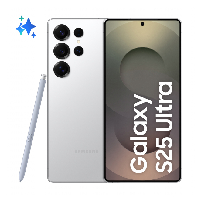 Samsung Galaxy S25 Ultra 17,5 cm (6.9″) SIM doble Android 15 5G USB Tipo C 12 GB 256 GB 5000 mAh Plata, Blanco 1 Samsung Galaxy S25 Ultra vista frontal