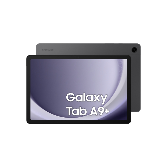 Samsung Galaxy Tab A9+ Qualcomm Snapdragon 128 GB 27,9 cm (11″) 6 GB Wi-Fi 5 (802.11ac) Android 13 Grafito 1 Samsung Galaxy Tab A9+ vista frontal y trasera