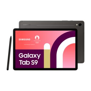 Tablet Samsung Galaxy Tab S9 con procesador Qualcomm Snapdragon, 256 GB de almacenamiento, pantalla de 27,9 cm (11 pulgadas), 12 GB de RAM, Wi-Fi 6 y Android 13 en color grafito. SKU: SM-X710NZAEEUB