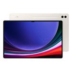 Samsung Galaxy Tab S9 Ultra SM-X916B con 5G, Qualcomm Snapdragon, 512 GB, pantalla de 14.6 pulgadas, 12 GB de RAM, Wi-Fi 6, y Android 13 en color beige. SKU: SM-X916BZEEEUB