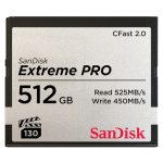 SanDisk Extreme Pro 512GB CFast 2.0 tarjeta de memoria, SKU SDCFSP-512G-G46D, ideal para fotografía y video de alta resolución.