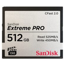 SanDisk Extreme Pro 512GB CFast 2.0 tarjeta de memoria, SKU SDCFSP-512G-G46D, ideal para fotografía y video de alta resolución.