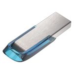 Unidad flash USB SanDisk Ultra Flair de 128 GB, compatible con USB tipo A 3.2 Gen 1, color azul y plata, SKU SDCZ73-128G-G46B