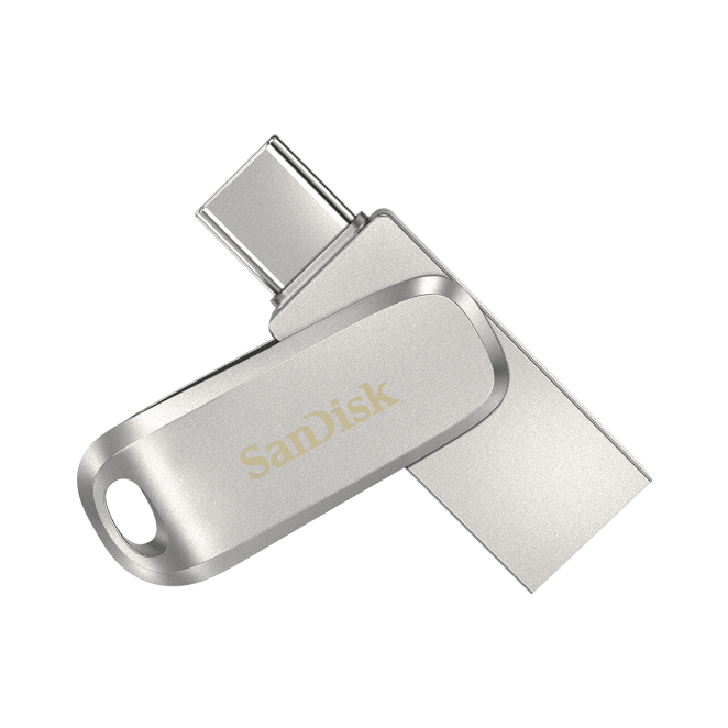 SanDisk Ultra Dual Drive Luxe USB 1 TB con puertos Type-A y Type-C Unidad flash SanDisk Ultra Dual Drive Luxe de 1 TB con puertos USB Type-A y USB Type-C 3.2 Gen 1, SKU: SDDDC4-1T00-G46
