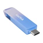 SanDisk Creator Phone Drive, unidad flash USB 256 GB con conectores USB Type-C y Lightning 3.2 Gen 1 en colores azul y lila. SKU: SDIXD0N-256G-GN6TP