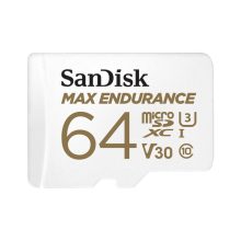 Imagen de la tarjeta MicroSDXC UHS-I Clase 10 SanDisk Max Endurance con 64 GB de capacidad, SKU: SDSQQVR-064G-GN6IA