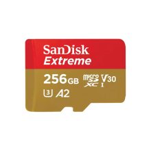 Tarjeta de memoria SanDisk Extreme MicroSDXC con 256 GB de capacidad, UHS-I y Clase 10, SKU SDSQXAV-256G-GN6GN