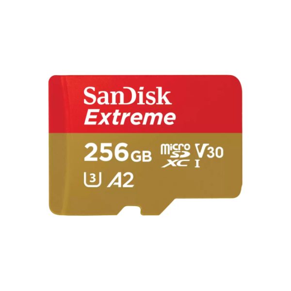 Tarjeta de memoria SanDisk Extreme MicroSDXC con 256 GB de capacidad, UHS-I y Clase 10, SKU SDSQXAV-256G-GN6GN