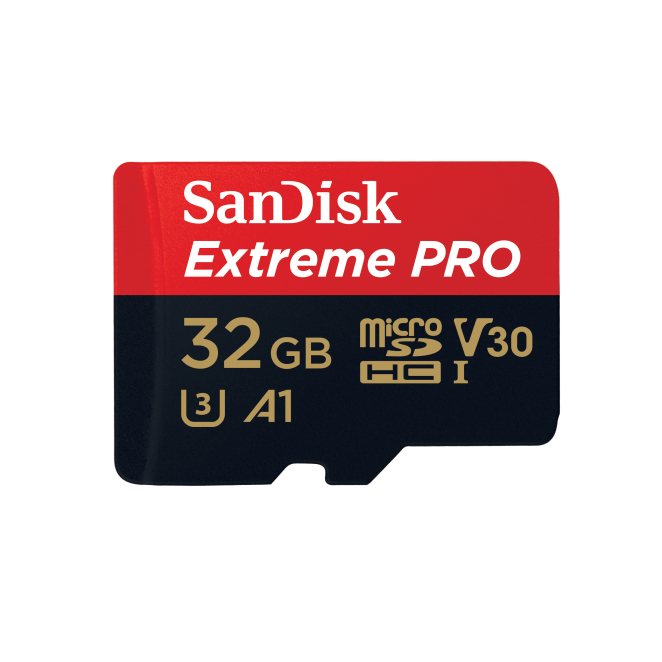 SanDisk Extreme Pro MicroSDHC 32GB UHS-I Clase 10, alta velocidad SanDisk Extreme Pro MicroSDHC 32GB UHS-I Clase 10 con alta velocidad de transferencia, SKU SDSQXCG-032G-GN6MA