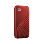 Disco duro externo Western Digital My Passport 1 TB con conexión USB Tipo C 3.2 Gen 2, modelo rojo, SKU WDBAGF0010BRD-WESN
