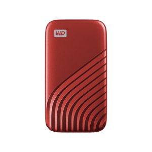 Disco duro externo Western Digital My Passport 1 TB con conexión USB Tipo C 3.2 Gen 2, modelo rojo, SKU WDBAGF0010BRD-WESN