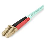 Cable de fibra óptica multimodo de StarTech.com de 2 metros LC/UPC a LC/UPC con especificaciones OM4 50/125µm para redes de 100G y cubierta LSZH. SKU: 450FBLCLC2