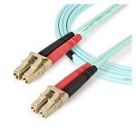 Cable de fibra óptica multimodo de StarTech.com de 2 metros LC/UPC a LC/UPC con especificaciones OM4 50/125µm para redes de 100G y cubierta LSZH. SKU: 450FBLCLC2