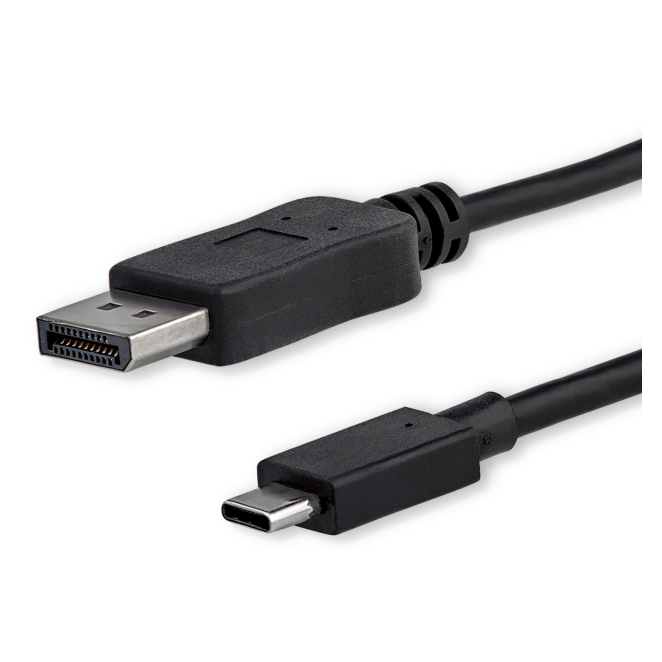 StarTech Cable 1,8m USB C a DisplayPort 4K a 60Hz Cable StarTech.com de 1,8 metros USB C a DisplayPort 1.2 con soporte 4K a 60Hz, SKU CDP2DPMM6B. Adaptador convertidor compatible con Thunderbolt 3, color negro