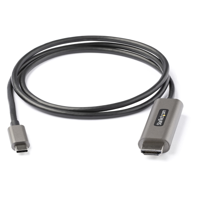 StarTech.com Cable 1m USB C a HDMI 4K de 60Hz con HDR10 - Adaptador de Vídeo USB Tipo C a HDMI 2.0b Ultra HD 4K - Convertidor USBC a HDMI HDR para Monitor o Pantalla - Modo Alternativo DP 1.4 HBR3 3 StarTech.com Cable 1m USB C a HDMI 4K de 60Hz con HDR10 en uso