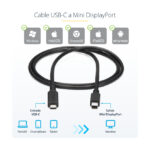 StarTech.com Cable de 1 metro USB-C a Mini DisplayPort con soporte 4K a 60Hz en color negro, SKU CDP2MDPMM1MB