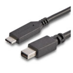 Imagen del StarTech.com cable de 1.8m USB-C a Mini DisplayPort, admite 4K a 60Hz y es de color negro. SKU CDP2MDPMM6B.