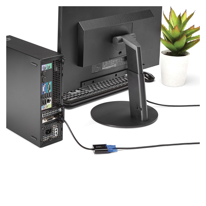 StarTech.com Paquete de 5 Adaptadores DisplayPort a VGA - Dongle Adaptador Activo DisplayPort 1.2 DP Digital a VGA Analógico - Adaptador de Monitor DisplayPort Macho a VGA Hembra 2 Adaptadores DisplayPort a VGA en uso