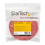 Bobina roja de 7,6 metros de cinta reutilizable de gancho y bucle StarTech para gestión de cables. SKU HKLP25RD