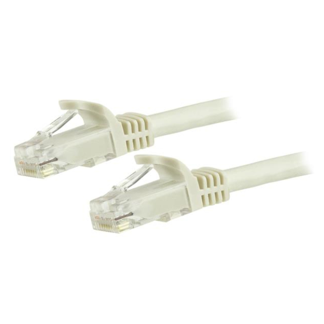 StarTech.com Cable Ethernet Cat6 de 1,5m Blanco 24AWG StarTech.com Cable de 1,5m Cat6 Ethernet de Red Blanco, con conectores RJ45 sin enganches y calibre 24AWG. SKU: N6PATC150CMWH