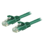 Cable de red gigabit Cat6 de 5 metros en color verde con conector RJ45 sin enganche de StarTech.com. SKU: N6PATC5MGN
