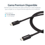 Cable Thunderbolt 3 StarTech de 1 metro, velocidad de 20Gbps, Power Delivery de 100W, SKU TBLT3MM1M, compatible con USB4, Modo Alt DP y Thunderbolt 4