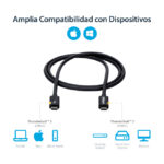 Cable Thunderbolt 3 StarTech de 1 metro, velocidad de 20Gbps, Power Delivery de 100W, SKU TBLT3MM1M, compatible con USB4, Modo Alt DP y Thunderbolt 4
