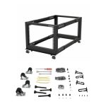 Imagen del StarTech.com rack 12U móvil de marco abierto con cuatro columnas para servidores, SKU 4POSTRACK12U. Incluye ruedas y patas niveladoras.
