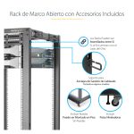 Rack StarTech.com de 25U móvil, marco abierto de 4 columnas, para servidores y equipo de red, SKU 4POSTRACK25U
