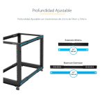 Rack StarTech.com de 25U móvil, marco abierto de 4 columnas, para servidores y equipo de red, SKU 4POSTRACK25U