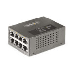 Imagen del StarTech.com Switch PoE/PoE+/PoE++ de 4 Puertos, 95W, 160W de Capacidad, SKU AS445C-POE-INJECTOR, sin Gestionar, para Carril DIN o Montaje en Pared.