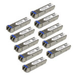 StarTech.com paquete de 10 módulos SFP compatibles con Cisco GLC-LH-SM, 1000BASE-LX/LH, fibra monomodo 1GbE, SFP Ethernet Gigabit 1Gb, LC, 10km, SKU GLCLHSM10PST