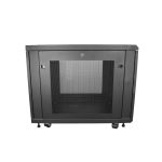 StarTech.com Armario Rack para Servidores 12U 19" con cerradura, ruedas y carriles de montaje ajustables para equipo de red. SKU: RK1233BKM