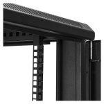StarTech.com Armario Rack para Servidores 12U 19" con cerradura, ruedas y carriles de montaje ajustables para equipo de red. SKU: RK1233BKM
