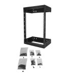 StarTech.com rack de servidores abierto de pared 15U con 2 columnas y profundidad ajustable para equipo de redes. SKU: RK15WALLOA