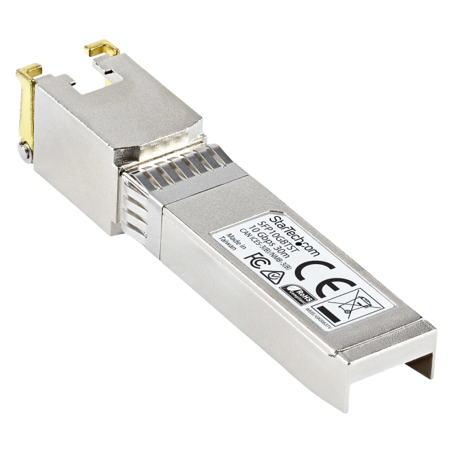 StarTech.com Módulo Transceptor SFP+ Compatible con MSA sin Codificar - 10GBASE-T - SFP a RJ45 Cat6 / Cat5e - SFP+ Ethernet Gigabit de 10Gb - RJ45 - 30m 3 StarTech.com Módulo Transceptor SFP+ instalación en red