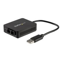 StarTech.com Adaptador Conversor USB a Fibra Óptica de 100Mbps, Adaptador de Red USB 2.0 a Fibra 100BaseFX-SC Hembra Dúplex Multimodo Compatible, SKU US100A20FXSC