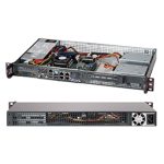 Imagen del Supermicro CSE-505-203B, un servidor barebone de 1U con fuente de alimentación de 200W, y SKU CSE-505-203B.