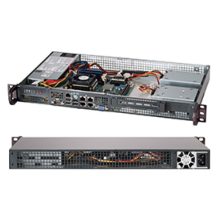 Imagen del Supermicro CSE-505-203B, un servidor barebone de 1U con fuente de alimentación de 200W, y SKU CSE-505-203B.