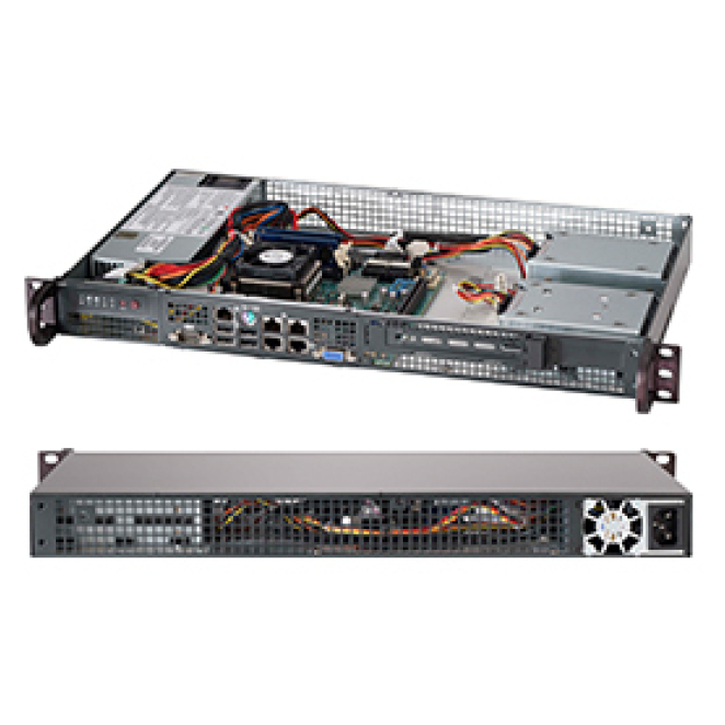 Supermicro Servidor Barebone 1U con Fuente de Alimentación de 200W Imagen del Supermicro CSE-505-203B, un servidor barebone de 1U con fuente de alimentación de 200W, y SKU CSE-505-203B.