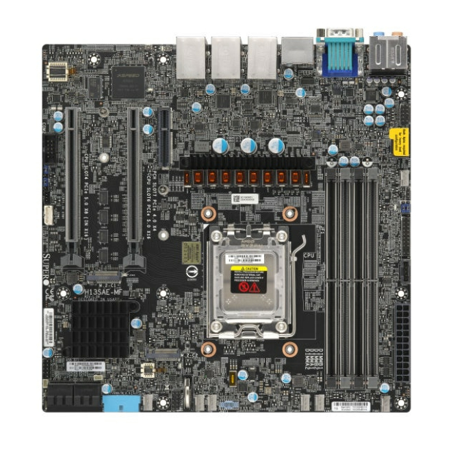 Supermicro placa madre AMD B650 micro ATX con zócalo AM5 Placa madre Supermicro MBD-H13SAE-MF, equipada con chipset AMD B650 para zócalo AM5, modelo micro ATX, SKU: MBD-H13SAE-MF-B