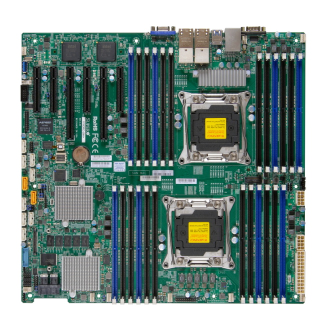 Supermicro ATX placa base Intel C612 LGA 2011 soporte Imagen de la placa base Supermicro X10DRC-LN4+ con chipset Intel C612 y socket LGA 2011, SKU MBD-X10DRC-LN4+-O