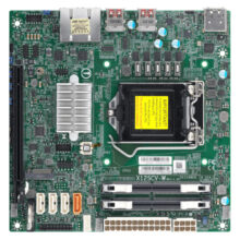 Placa base Supermicro MBD-X12SCV-W-B con chipset Intel W480 Express para socket LGA 1200 en formato mini ITX. SKU: MBD-X12SCV-W-B