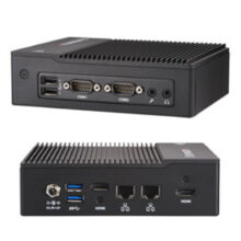 Imagen del Supermicro SuperServer E50-9AP-WIFI en color negro, equipado con Intel SoC BGA 1296. SKU SYS-E50-9AP-WIFI