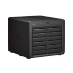 Servidor de almacenamiento NAS Synology DiskStation DS2422+ en formato torre, con procesador Ryzen Embedded V1500B, 4 GB de RAM DDR4, y manejado por DiskStation Manager en color negro. SKU DS2422+.